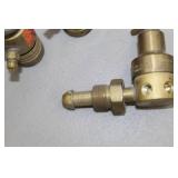 Lot of (4) Gas Torch Accessories  with Torch Regulator Gauges (x3), Shut-Off Valve (x1)