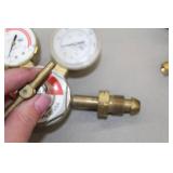 Lot of (3) Compressed Gas Regulator Gauge Set  with Victor Acetylene Gas G250-15-510 350psi, Smith Acetylene Gas H1721C-510 400psi, 4000psi