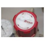 Lot of (3) Compressed Gas Regulator Gauge Set  with Inert Gas 3000psi, ProStar, Victor Edge Series Professional Oxygen Gas 3000psi