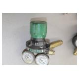 Lot of (3) Compressed Gas Regulator Gauge Set  with Inert Gas 3000psi, ProStar, Victor Edge Series Professional Oxygen Gas 3000psi