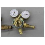 Lot of (3) Compressed Gas Regulator Gauge Set  with Weldmark 4000psi, Flametech 400psi, Victor 4000psi