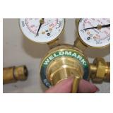 Lot of (3) Compressed Gas Regulator Gauge Set  with Weldmark 4000psi, Flametech 400psi, Victor 4000psi