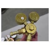 Lot of (3) Compressed Gas Regulator Gauge Set  with Weldmark 4000psi, Flametech 400psi, Victor 4000psi