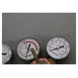 Lot of (3) Compressed Gas Regulator Gauge Set  with Weldmark 4000psi, Flametech 400psi, Victor 4000psi