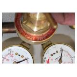 Lot of (3) Compressed Gas Regulator Gauge Set  with Weldmark 4000psi, Flametech 400psi, Victor 4000psi
