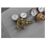 Lot of (3) Compressed Gas Regulator Gauge Set  with Weldmark 4000psi, Flametech 400psi, Victor 4000psi