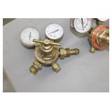 Lot of (3) Compressed Gas Regulator Gauge Set  with Weldmark 4000psi, Flametech 400psi, Victor 4000psi