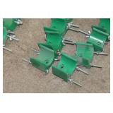 Lot of (58) Industrial Roller Hardware  with Pole Mounting Bracket (x23), PVC Spacer 2-1/2"Dx1-1/2"W (x32), J Hook Unit 10" with Nut (in package x3), Misc. Mounts and Hardware