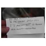 Lot of (58) Industrial Roller Hardware  with Pole Mounting Bracket (x23), PVC Spacer 2-1/2"Dx1-1/2"W (x32), J Hook Unit 10" with Nut (in package x3), Misc. Mounts and Hardware