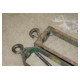 Lot of (2) Industrial Pulley 5"Wx 10-1/2"D  with Greenlee No. 653 24" Hook-Type Cable Sheave (x2), Pin (x1)