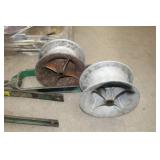 Lot of (2) Industrial Pulley 5"Wx 10-1/2"D  with Sheave (x2)