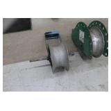 Lot of (2) Industrial Pulley 5"Wx 10-1/2"D  with Sheave (x2)