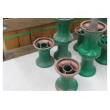 Lot of (16) Industrial Equipment  with Greenlee Haines Roller 31931 6"Dx7"W (x12),  Poles 1-3/4"Dx20"L (x4)