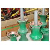 Lot of (16) Industrial Equipment  with Greenlee Haines Roller 31931 6"Dx7"W (x12),  Poles 1-3/4"Dx20"L (x4)
