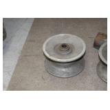 Lot of (3) Industrial Pulley  3-1/2"Wx 6-1/2"D  with Sheave (x1)
