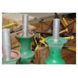 Lot of (16) Industrial Equipment  with Greenlee Haines Roller 31931 6"Dx7"W (x12),  Poles 1-3/4"Dx20"L (x4)