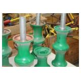 Lot of (16) Industrial Equipment  with Greenlee Haines Roller 31931 6"Dx7"W (x12),  Poles 1-3/4"Dx20"L (x4)