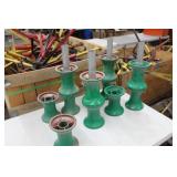 Lot of (16) Industrial Equipment  with Greenlee Haines Roller 31931 6"Dx7"W (x12),  Poles 1-3/4"Dx20"L (x4)