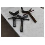 Lot of (3) V-head Pipe Stand Head Assembly
