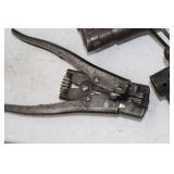 Lot of (Approximately 5) Vintage Hand Tools  with Hand Drill, Rivot Tool, Printer Roller, Chisel