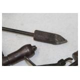 Lot of (Approximately 5) Vintage Hand Tools  with Hand Drill, Rivot Tool, Printer Roller, Chisel