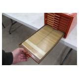 Metal File Cabinet 8-drawer Orange 24"Lx11"Wx9"H  with Flat File Folder Pages