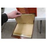 Metal File Cabinet 8-drawer Orange 24"Lx11"Wx9"H  with Flat File Folder Pages