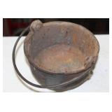 Lot of (2) Vintage Cast Iron Smelting Pot with Handle