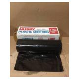 HUSKY 10 ft. x 100 ft. Black 2 mil Plastic Sheeting Customer Returns See Pictures