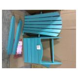 Grant Park Traditional Curveback Blue Plastic Outdoor Patio Adirondack Chair Customer Returns See Pictures