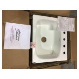 Quince Drop-in Cast Iron 25 in. 4-Hole Single Bowl Kitchen Sink in Brilliant White PLEASE SEE PHOTO PEELING DAMAGE Customer Returns See Pictures