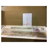 Theo 73 in. White Wood 5-Shelf Ladder Bookcase with White Metal Frame by Nathan James Customer Returns See Pictures