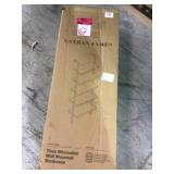 Theo 73 in. White Wood 5-Shelf Ladder Bookcase with White Metal Frame by Nathan James Customer Returns See Pictures