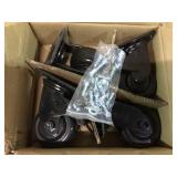 4 in. Caster Kit for Heavy Duty Welded Steel Garage Base Cabinets by Husky Customer Returns See Pictures