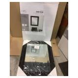 Medium Rectangle Black Beveled Glass Casual Mirror (30 in. H x 24 in. W) by MCS Customer Returns See Pictures