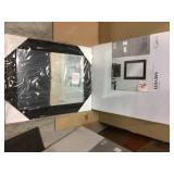 Medium Rectangle Black Beveled Glass Casual Mirror (30 in. H x 24 in. W) by MCS Customer Returns See Pictures