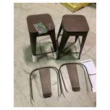 Oregon 39.5 in. Antique and Espresso High Back Counter Stool (Set of 2)