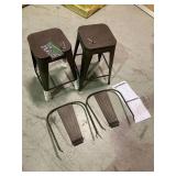 Oregon 39.5 in. Antique and Espresso High Back Counter Stool (Set of 2)