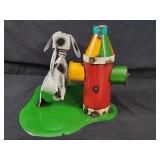 New Recycled Metal Garden Art Dog Peeing on Fire Hydrant