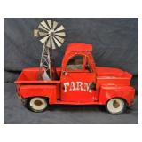 New Recycled Metal Garden Art Farm Truck Hauling A Windmill