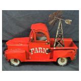 New Recycled Metal Garden Art Farm Truck Hauling A Windmill