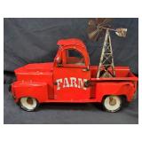 New Recycled Metal Garden Art Farm Truck Hauling A Windmill