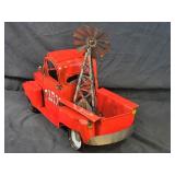 New Recycled Metal Garden Art Farm Truck Hauling A Windmill