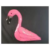 New Large Recycled Metal Garden Art Pink Flamingo