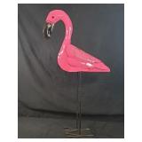 New Large Recycled Metal Garden Art Pink Flamingo