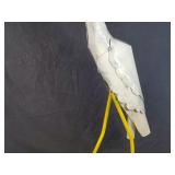 New Large Recycled Metal Garden Art Crane with Fish in Mouth