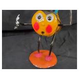 New Recycled Metal Garden Art Bee with Flower Umbrella