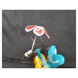 New Recycled Metal Garden Art Bee with Flower Umbrella