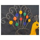 New Large Recycled Metal Garden Art Peacock Planter / Plant Holder / Trellis