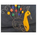New Large Recycled Metal Garden Art Peacock Planter / Plant Holder / Trellis